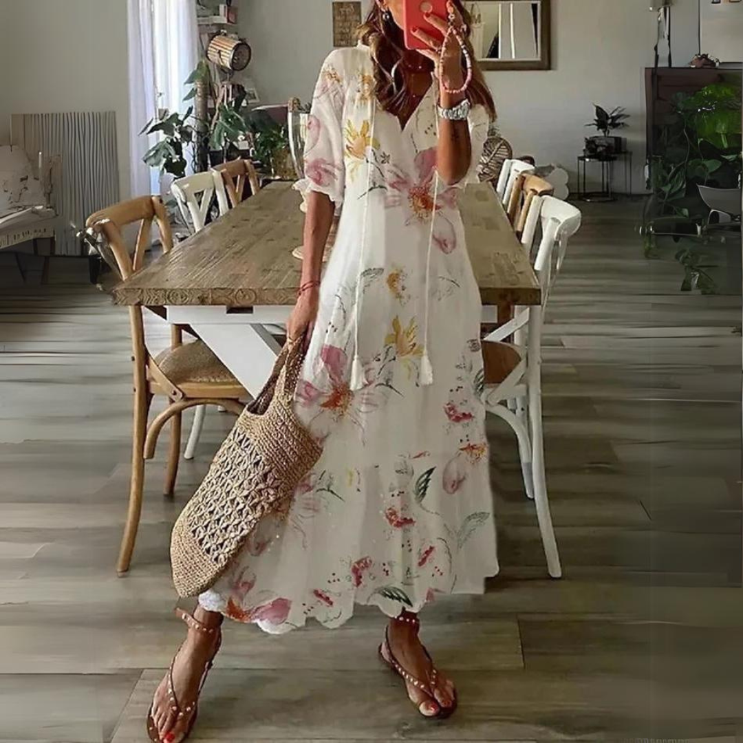 Anna™ - Lange jurk met bloemenpatroon