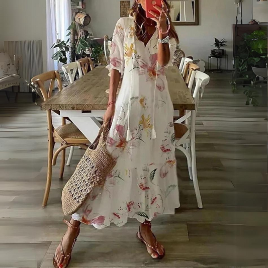 Anna™ - Lange jurk met bloemenpatroon